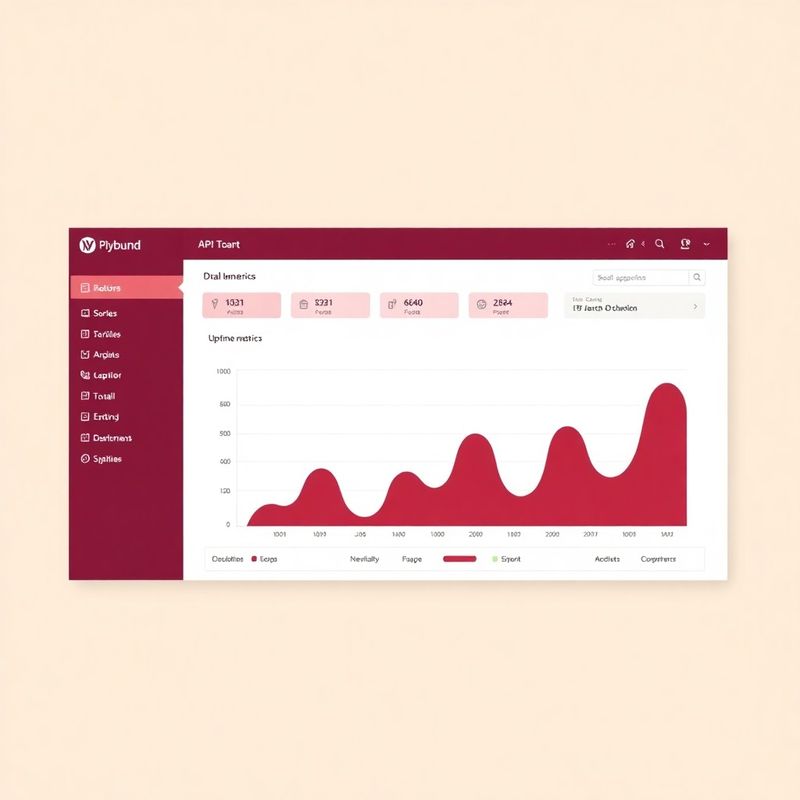 Snímek API dashboardu v kremovém designu s burgund akcenty